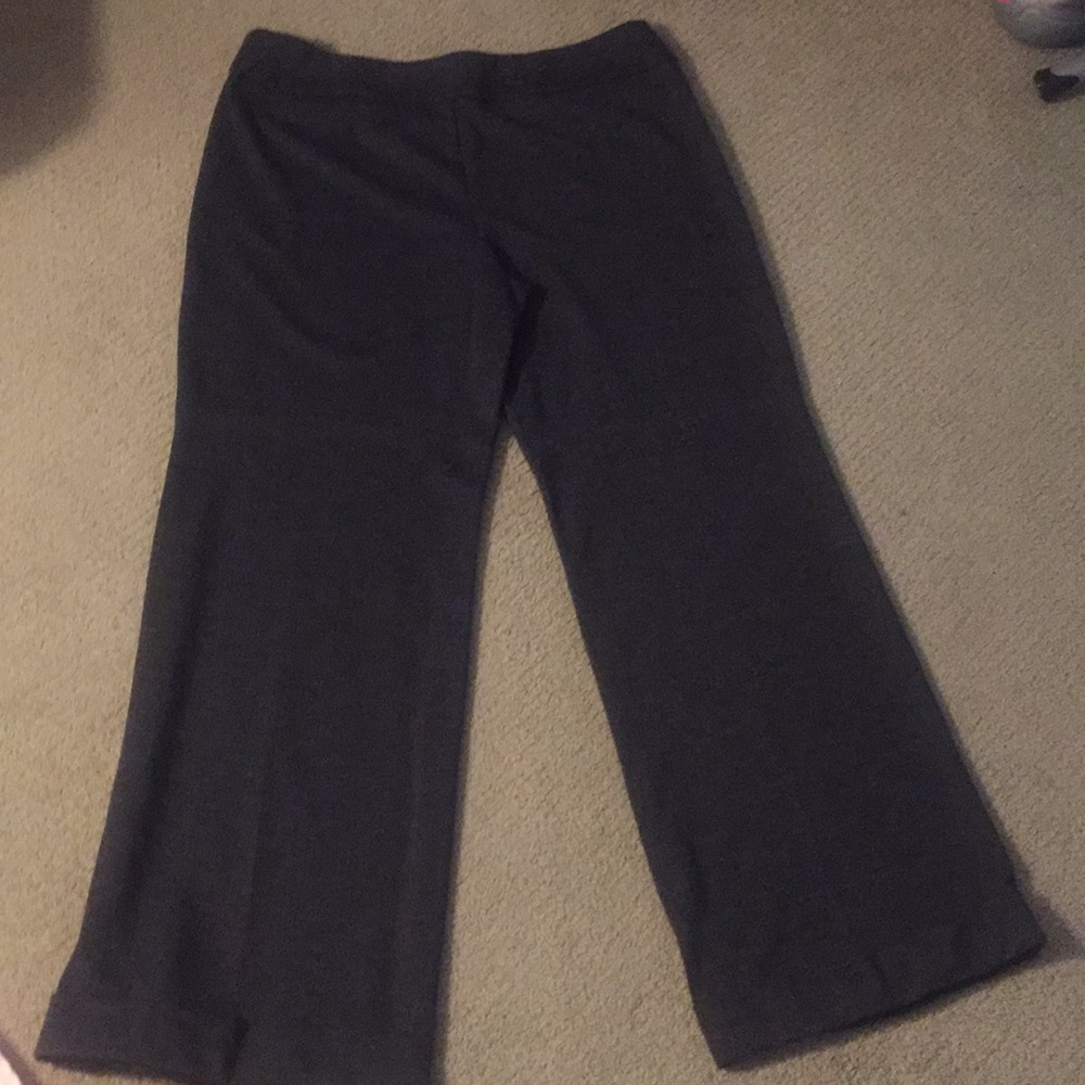 Grey pattern dress pants .